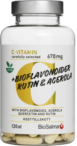 BioSalma C-vitamin + bioflavonoider, 120 st