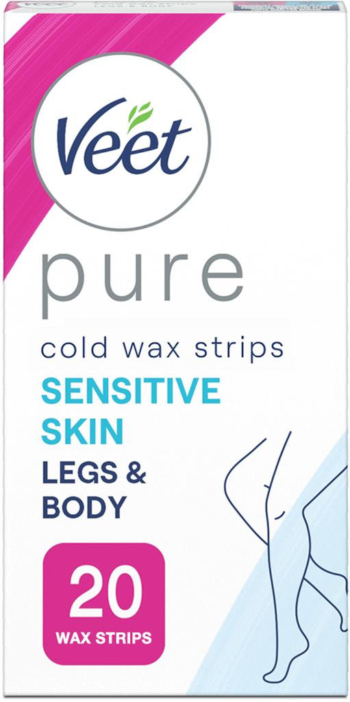 Bild på Veet Vaxremsor Pure Sensitive Ben, 20 st