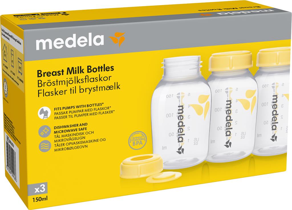 Bild på Medela Bröstmjölksflaska 150 ml, 3 st