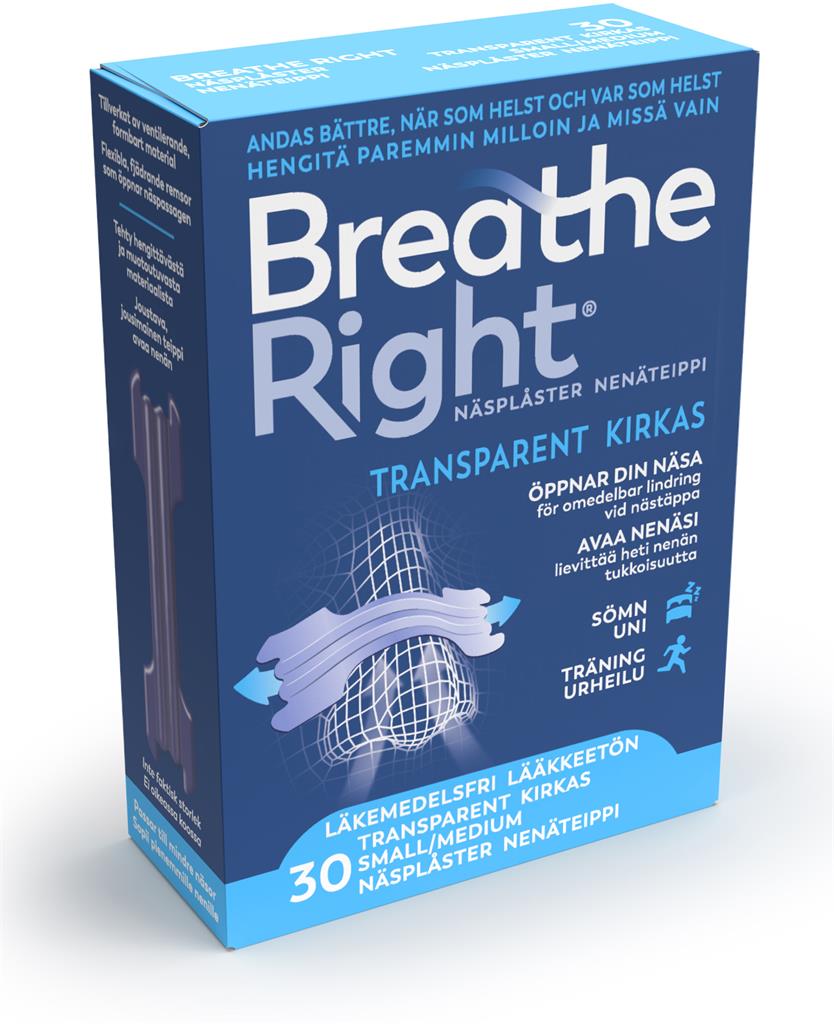 Bild på Breathe Right Näsplåster Transparent Small-Medium, 30 st