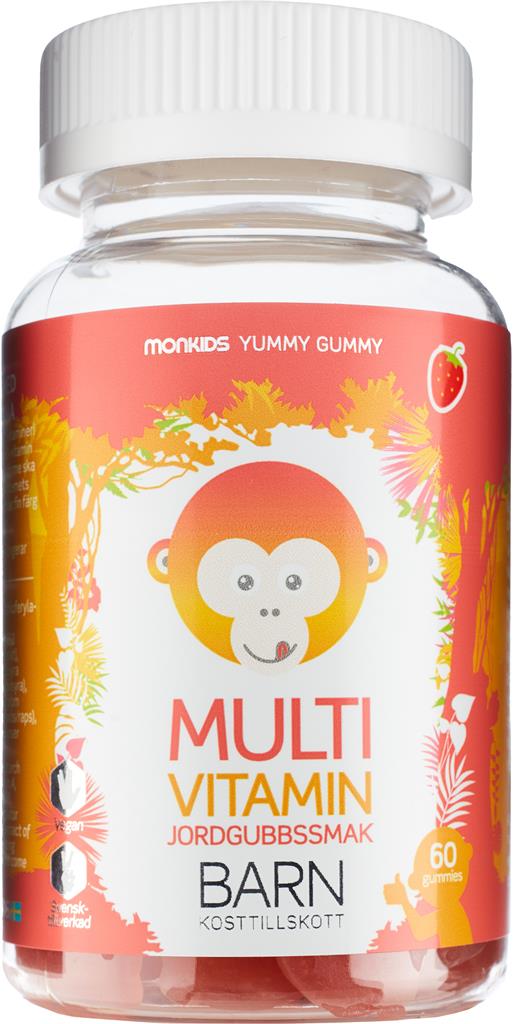Bild på Monkids Multivitamin Barn Jordgubb, 60 st