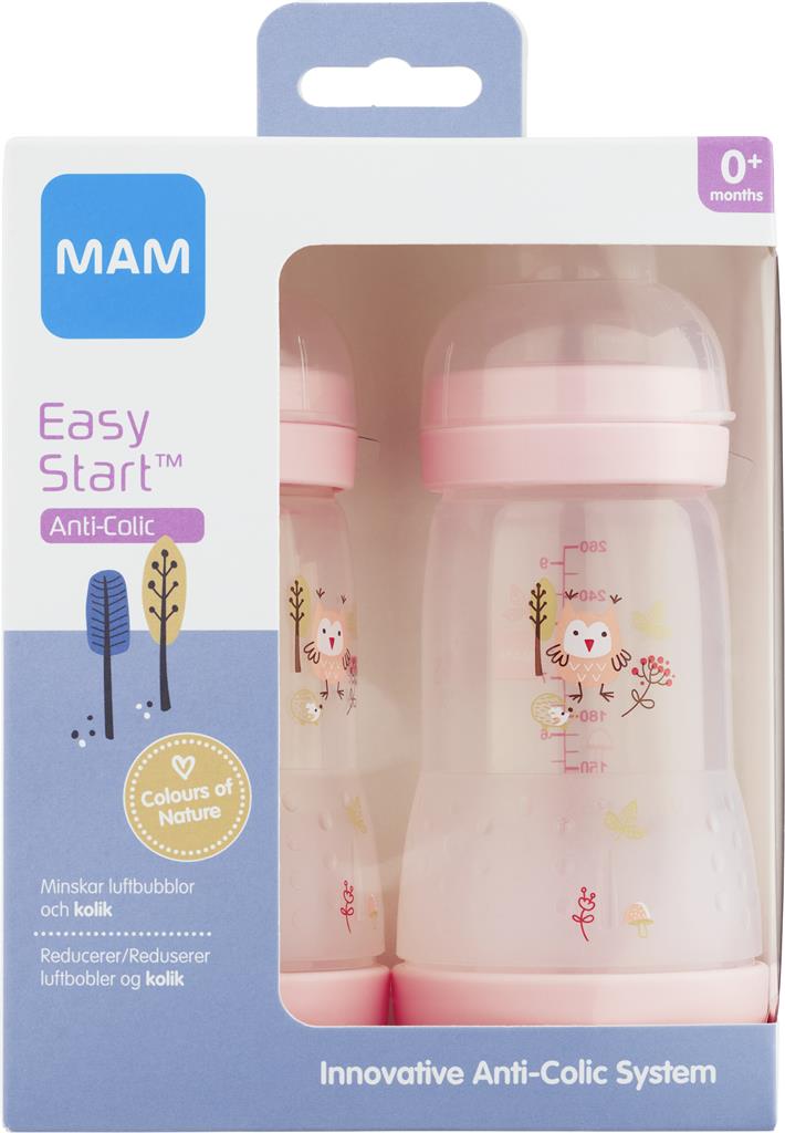 Bild på MAM Anti-Colic 260ml Pink, 2 st