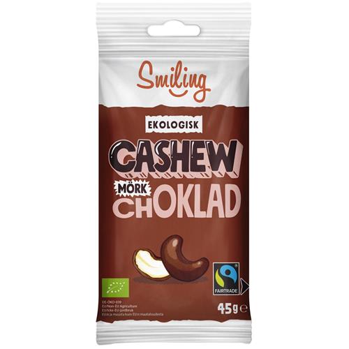 Smiling Cashewnötter Mörk Choklad Fair/Eko, 45 g