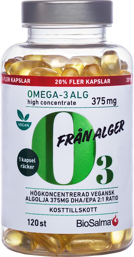 Bild på BioSalma Omega-3 av Alg 375mg DHA/EPA, 120 st