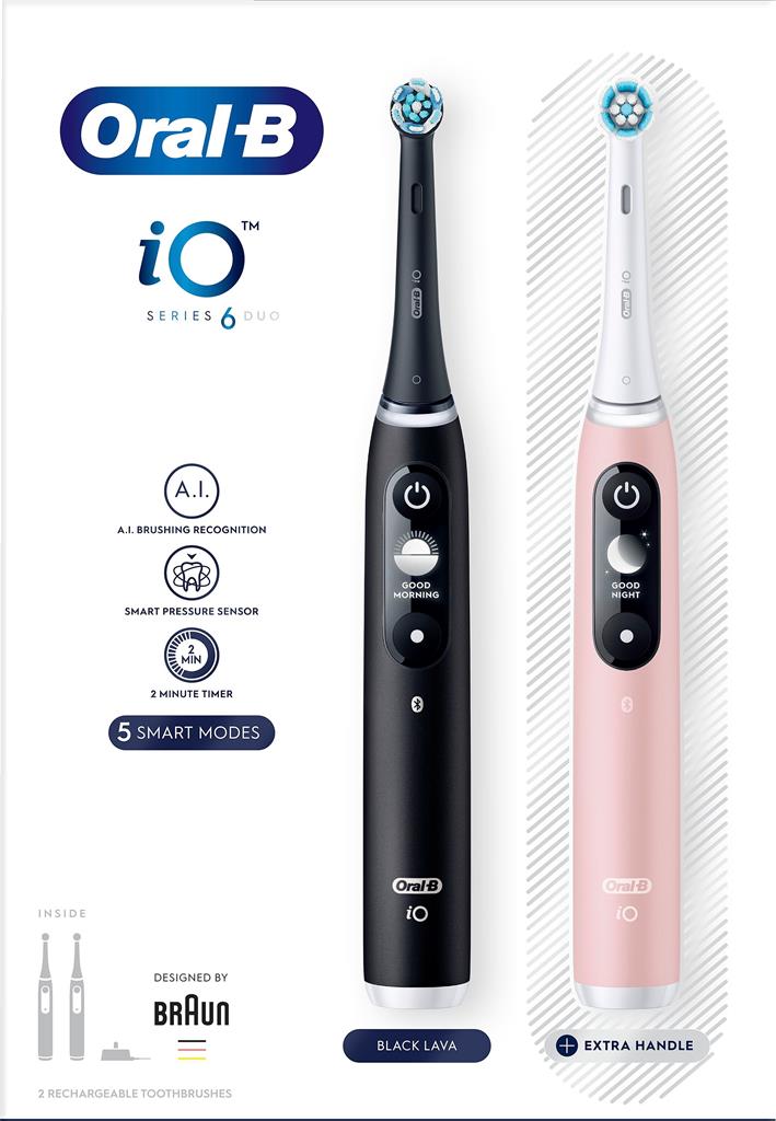 Bild på Oral-B iO6 Duo Pack Black Lava / Pink Sand, 2 st