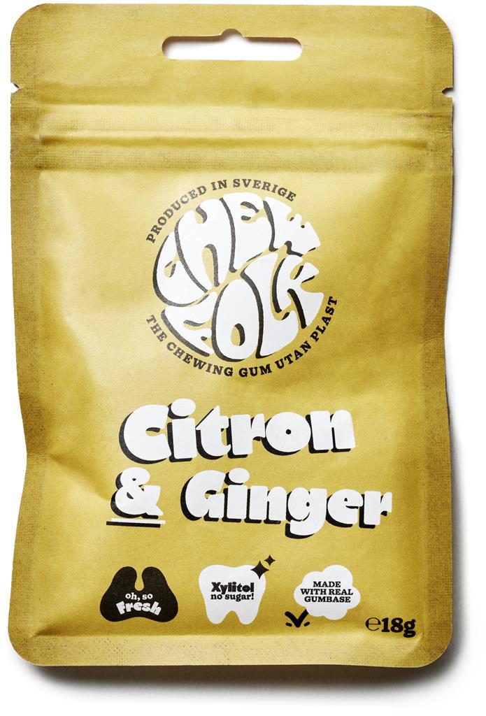 Bild på Chew Folk Tuggummi Citron&Ginger, 18 g