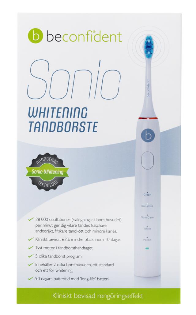 Bild på Beconfident Eltandborste,Whitening vit/rosé, 1 st