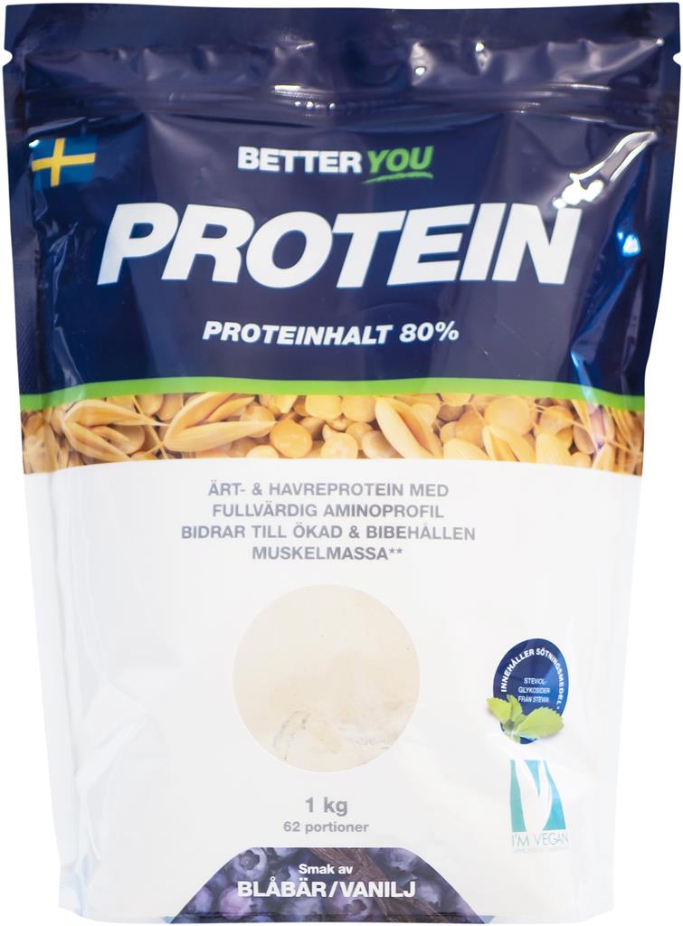 Bild på Better You Ärt/havreprotein 1 kg Blåbär/Vanilj, 1000 g