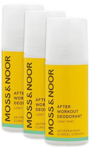 Moss & Noor Deodorant Light Mint 3 pack, 3 x 60 ml