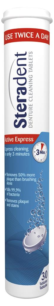 Bild på Steradent Active Plus Protesrengöring, 30 st