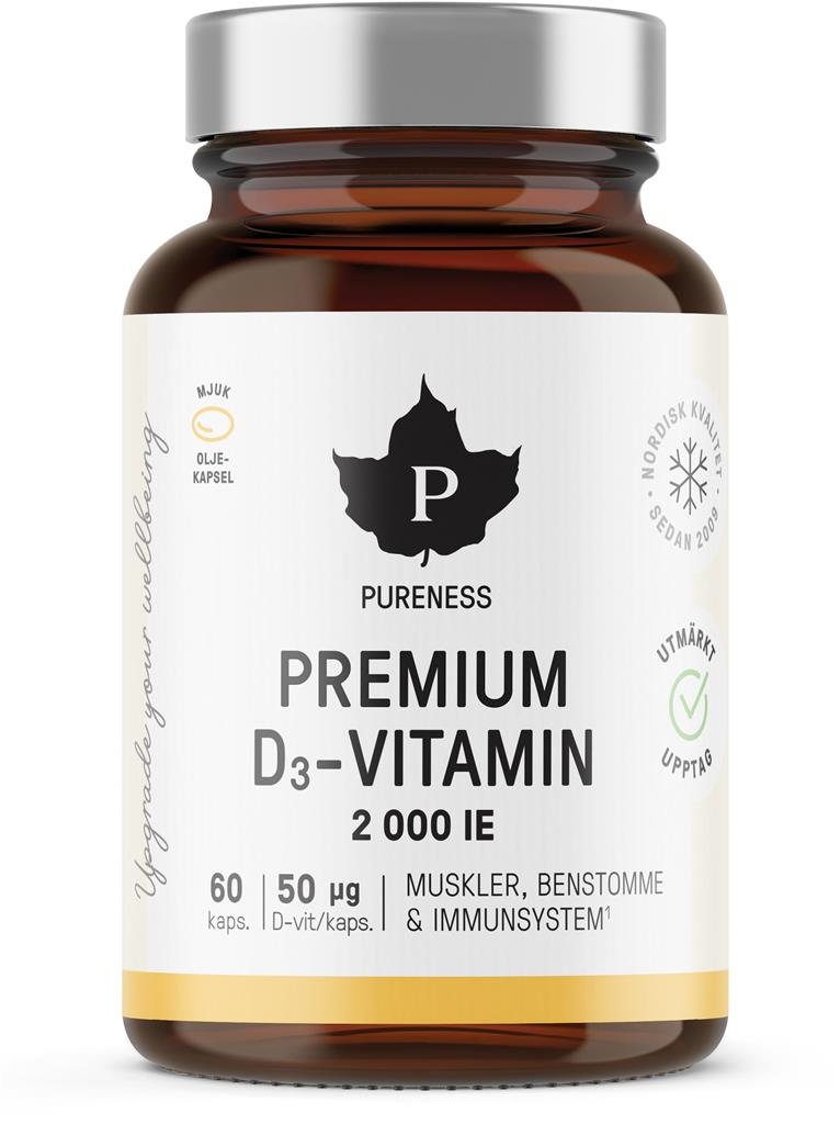 Bild på Pureness Premium D3-vitamin 2000 IE, 60 st