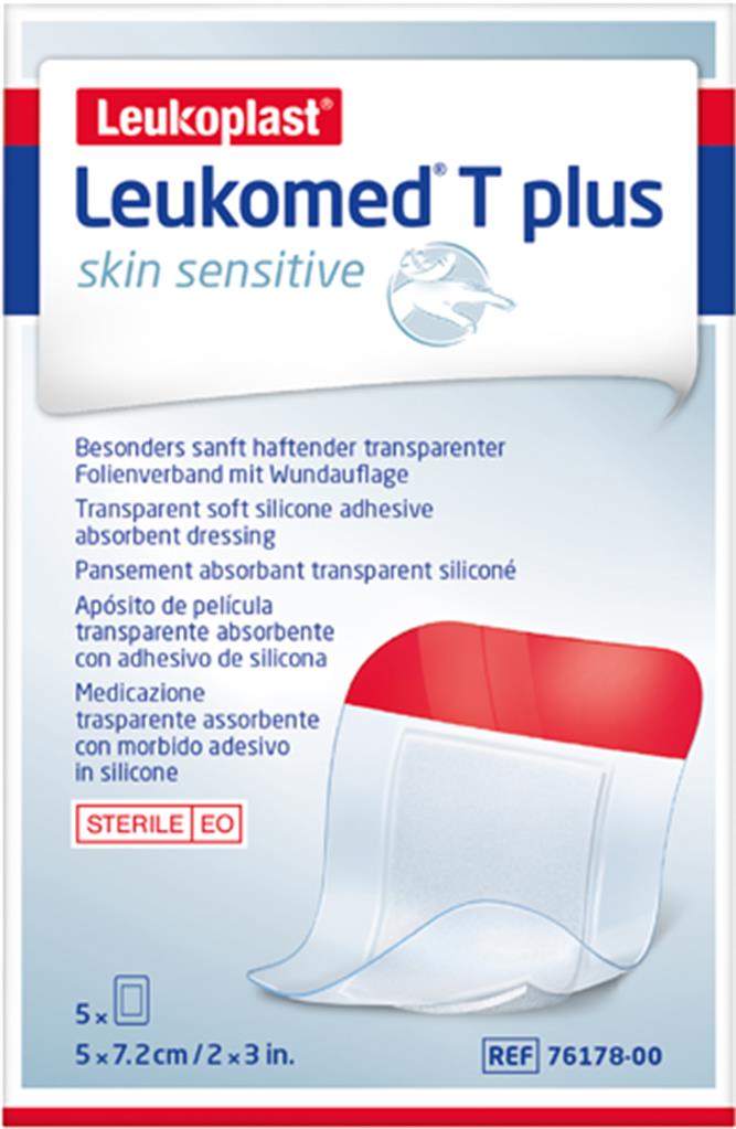 Bild på Leukoplast Leukomed T Plus Skin sensitive 5 x 7,2 cm, 5 st