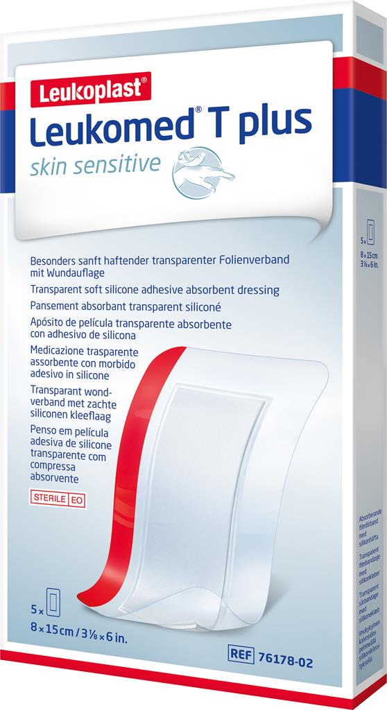 Bild på Leukoplast Leukomed T Plus skin sensitive 8 x 15 cm, 5 st