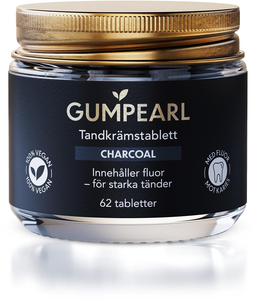 Bild på Gumpearl Charcoal Tandkrämstablett, 62 st