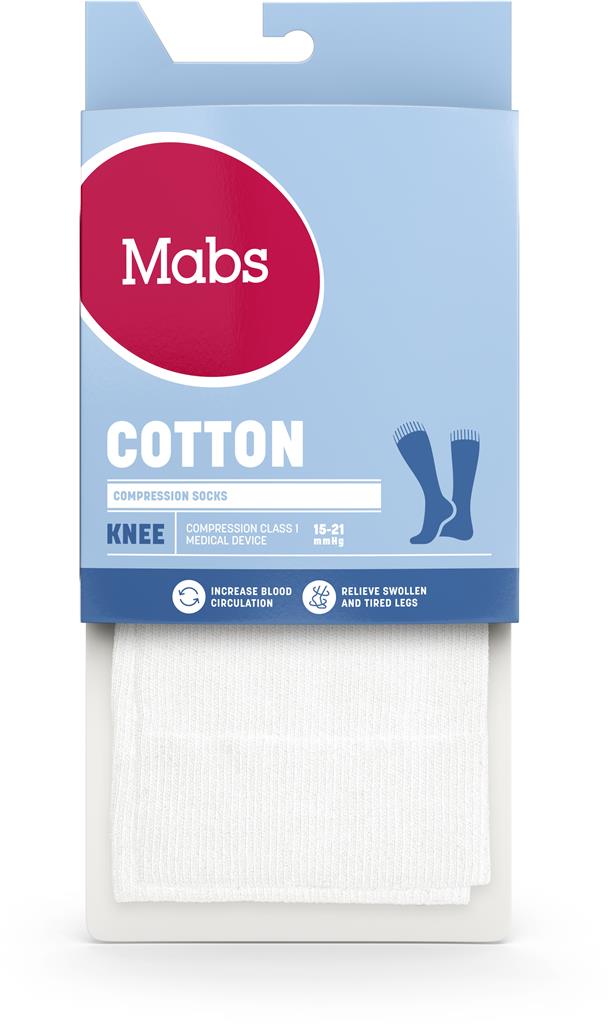 Bild på Mabs COTTON KNEE WHITE XXL, 1 par