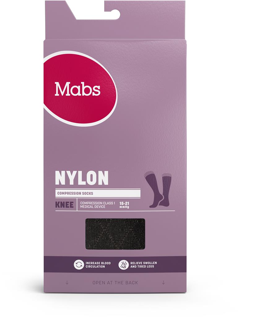 Bild på Mabs NYLON KNEE DESIGN BLACK XL, 1 par