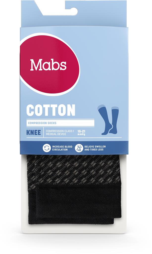 Bild på Mabs COTTON KNEE BLACK/GREY XXL, 1 par