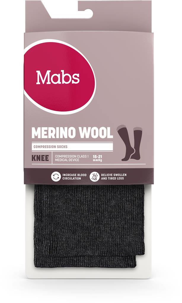 Bild på Mabs WOOL KNEE BLACK S, 1 par