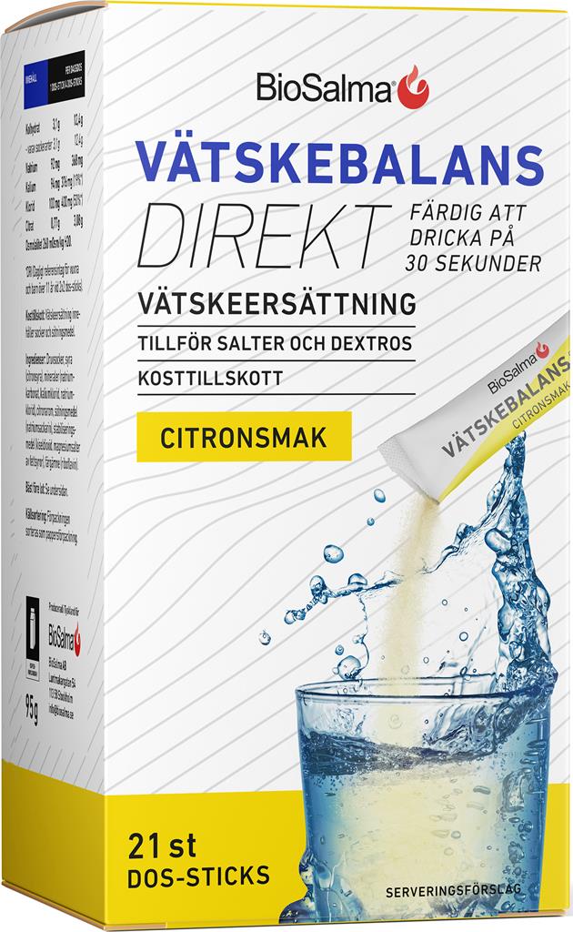Bild på BioSalma Vätskebalans Direkt Citron NY, 21 st