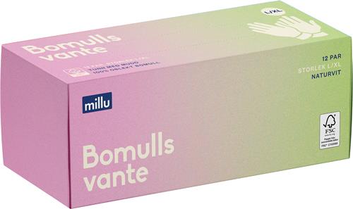 Millu Bomullsvante L/XL, 12 st