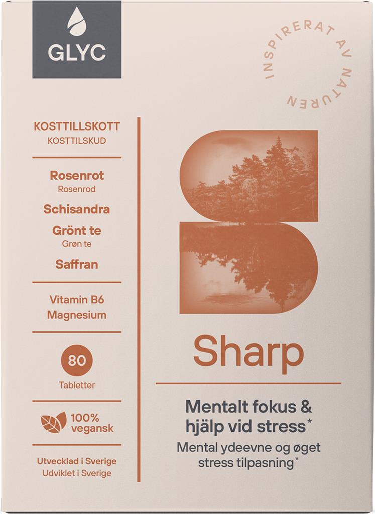 Bild på GLYC Sharp Mentalt fokus & stress, 80 st