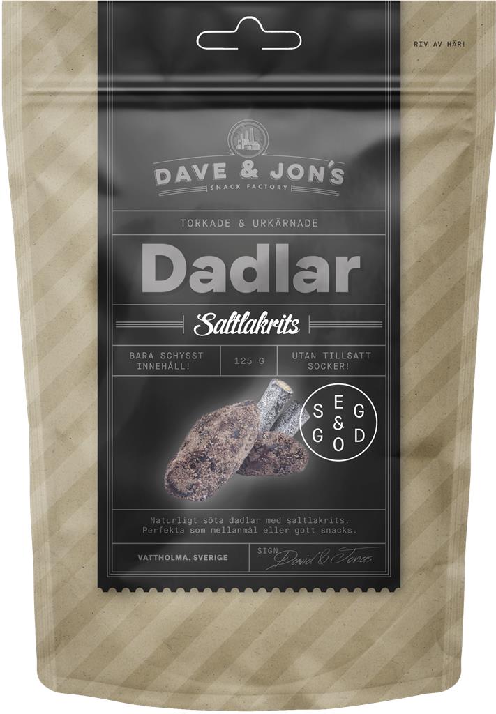 Bild på DAVE & JONS Dadlar Saltlakrits, 125 g
