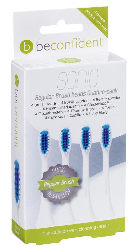 Bild på Beconfident Borsthuvud Regular vit 4-pack, 4 st