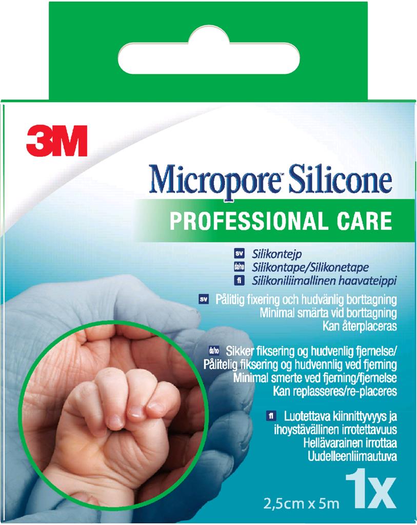 Bild på 3M Micropore Silicone Tape, 2,5 cm x 5 m, 1 styck