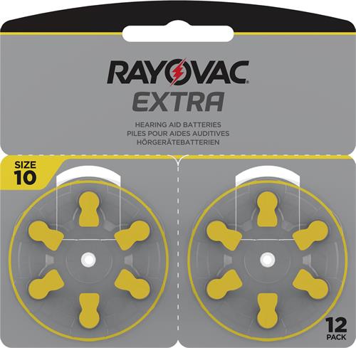 Rayovac extra advanced act 10 gul, 12-pack, 12 st