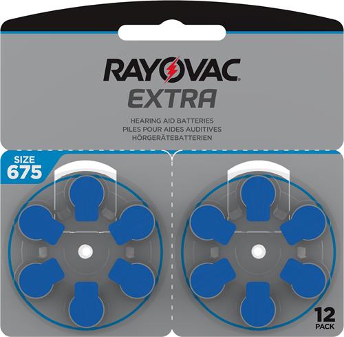 Rayovac extra advanced act 675 blå, 12-pack, 12 st