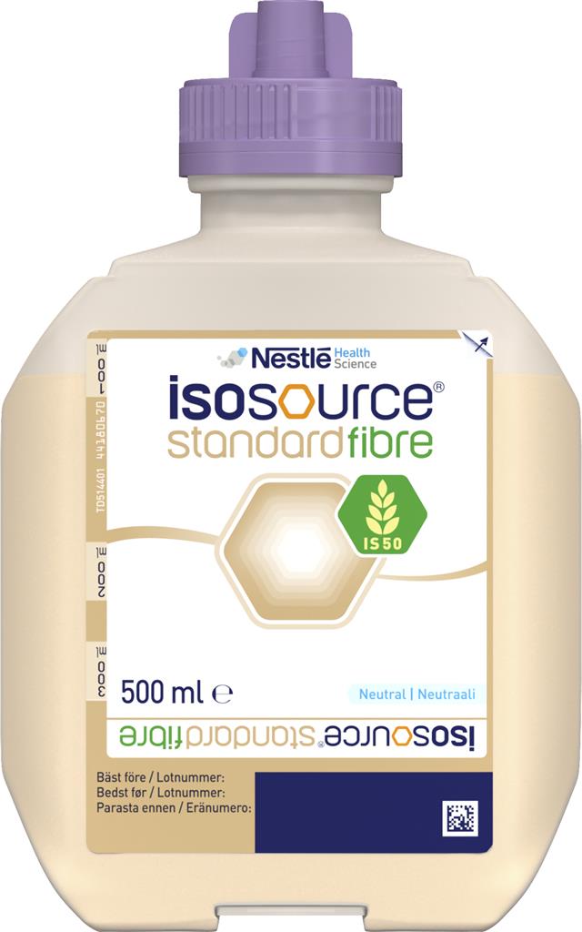 Bild på Isosource Standard Fibre, sondnäring, förpackning Smart Flex, 12 x 500 milliliter