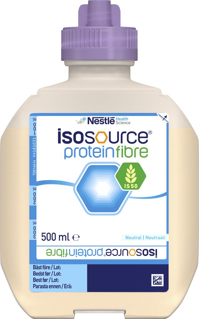 Bild på Isosource Protein Fibre, sondnäring, neutral, 12 x 500 milliliter