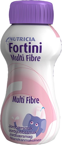 Bild på Fortini Multi Fibre, komplett barnkosttillägg, jordgubb, 4 x 200 milliliter