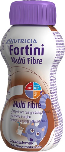 Bild på Fortini Multi Fibre, komplett barnkosttillägg, choklad, 200 milliliter