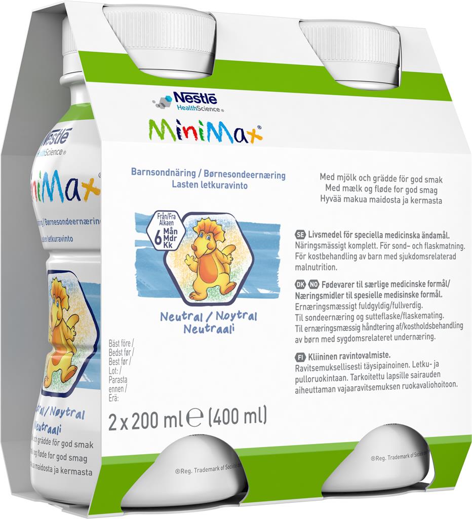 Bild på MiniMax Barnsondnäring, sondnäring, neutral, 2 x 200 milliliter