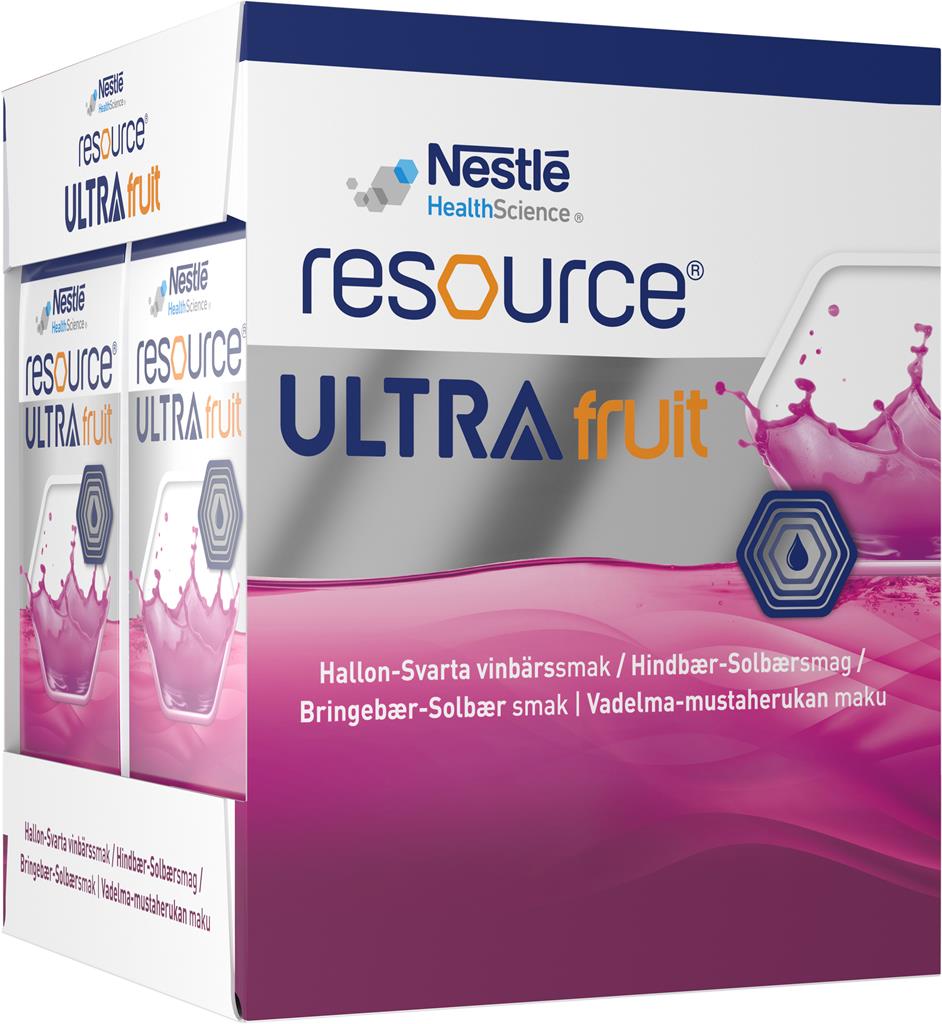 Bild på Resource Ultra fruit, klar, energirik näringsdr extra prot. hallon-svarta vinb , 4 x 200 milliliter
