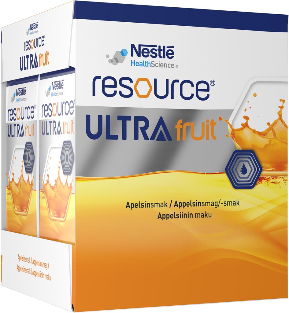 Bild på Resource Ultra fruit, klar och energirik näringsdryck med extra protein, apelsi, 4 x 200 milliliter