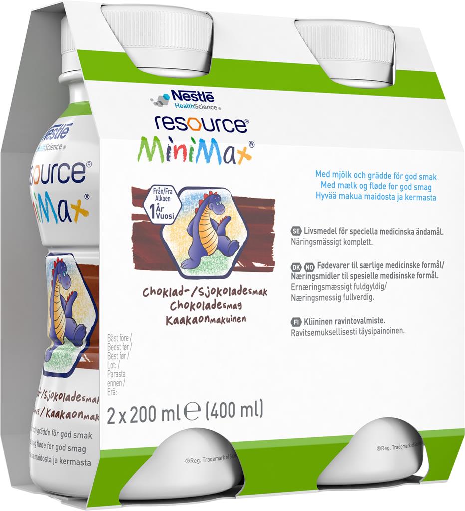 Bild på Resource MiniMax, drickfärdigt kosttillägg, choklad, 2 x 200 milliliter
