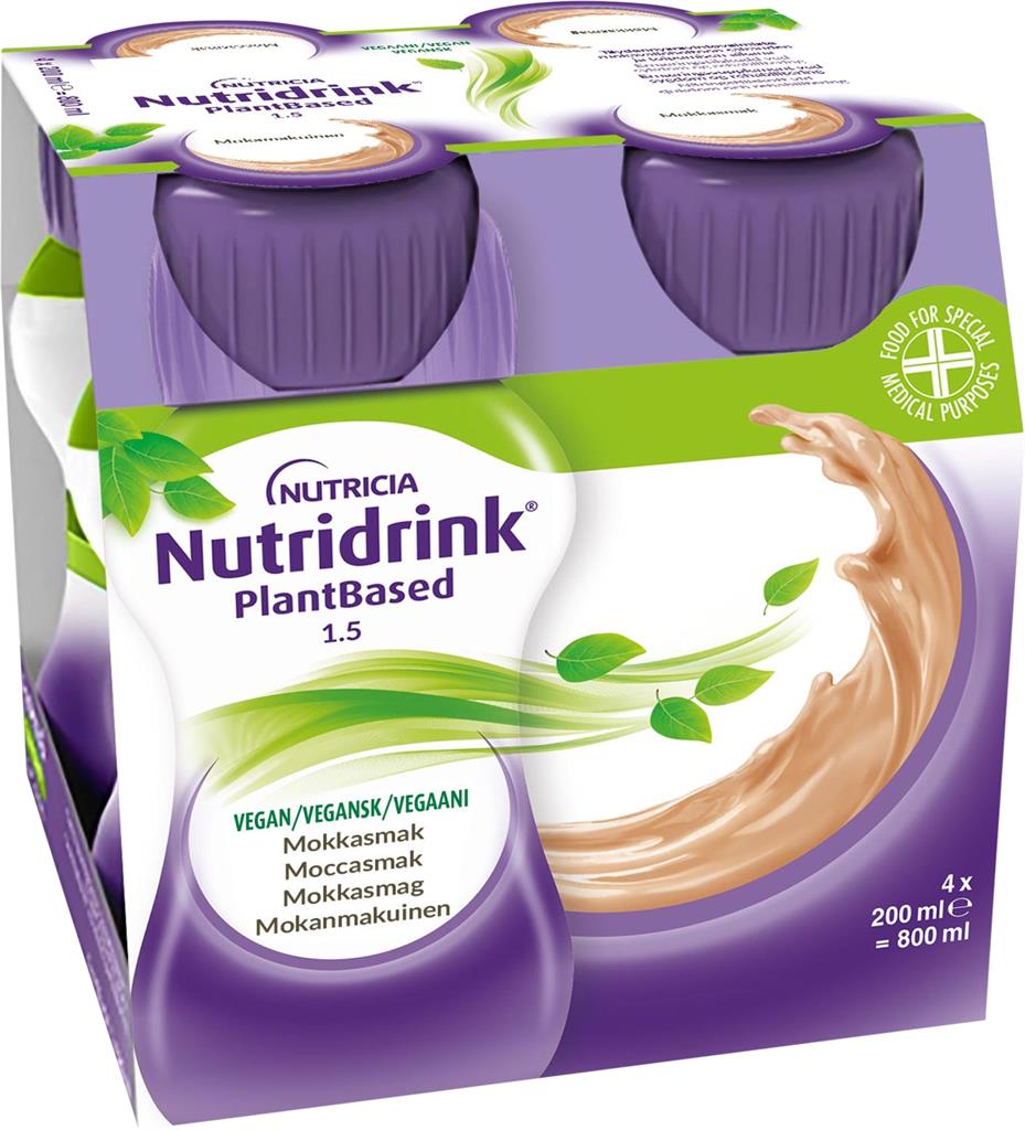 Bild på Nutridrink Plantbased, drickfärdig näringsdryck, moccasmak, 4 x 200 milliliter