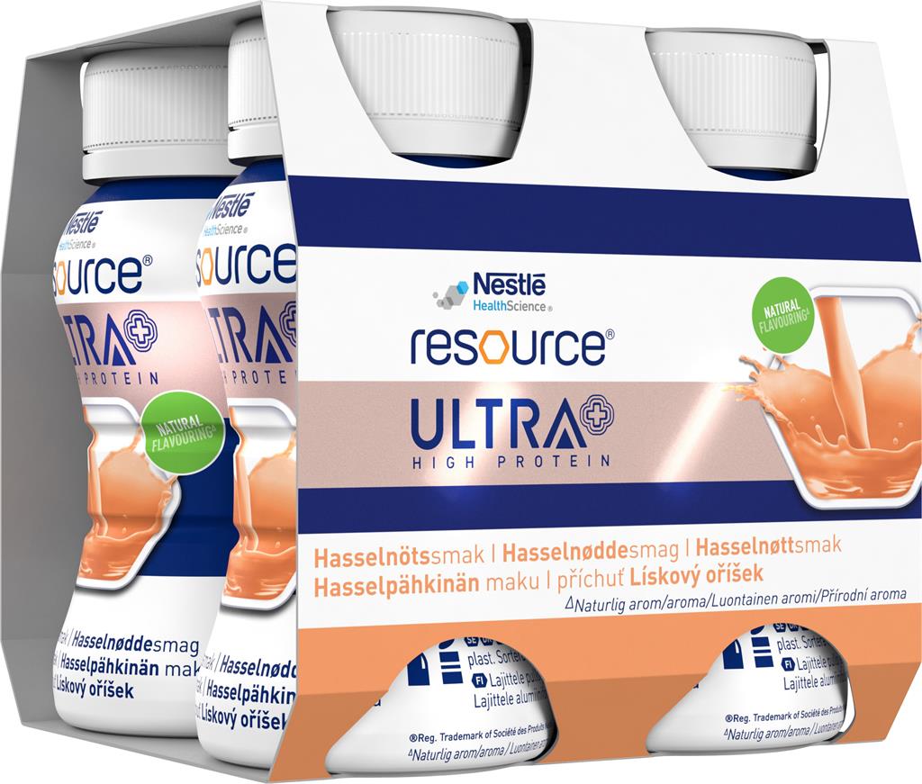 Bild på Resource Ultra, icke komplett kosttillägg, hasselnöt, 4 x 125 milliliter