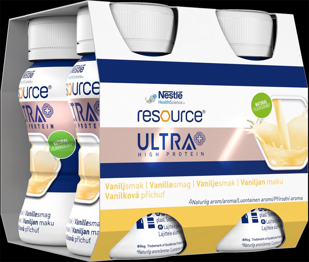 Bild på Resource Ultra, icke komplett kosttillägg, vanilj, 4 x 125 milliliter
