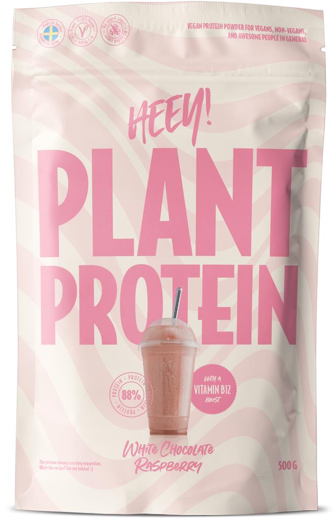 Bild på Heey! Veganskt Protein Vit Choklad Hallon, 500 g