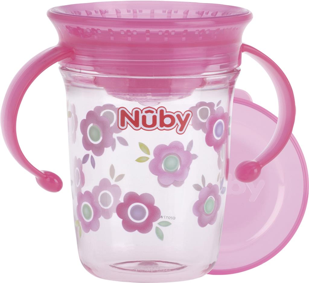Bild på Nuby Drickmugg m handtag 240 ml Rosa, 1 st