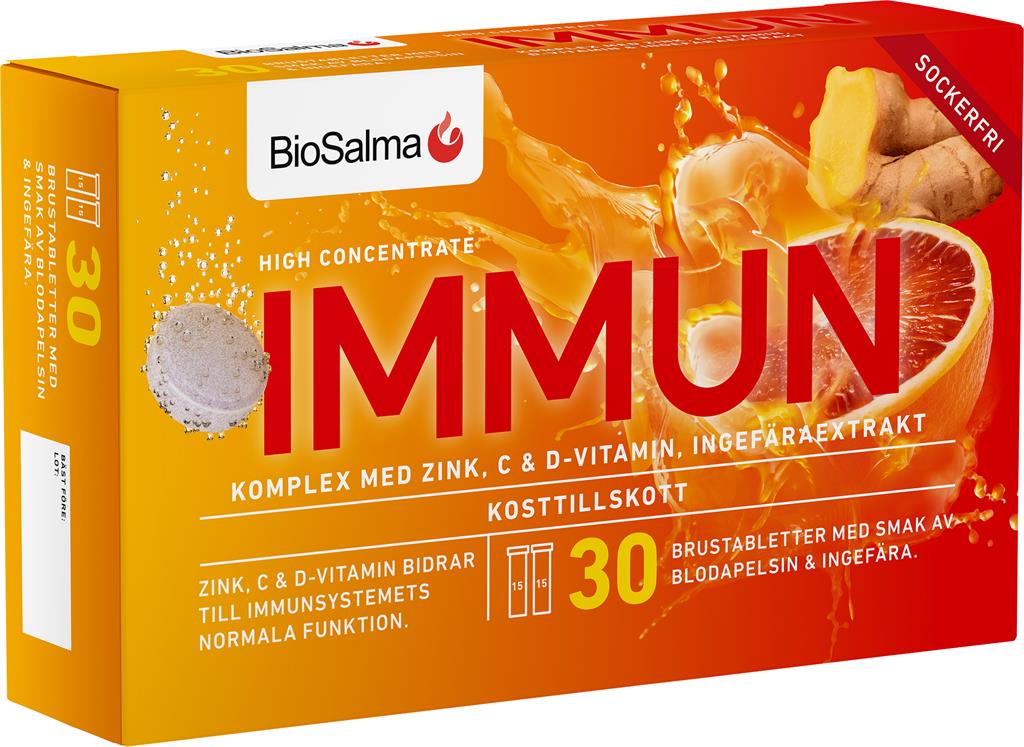 Bild på BioSalma Immun C+D-vitamin & zink, 30 st