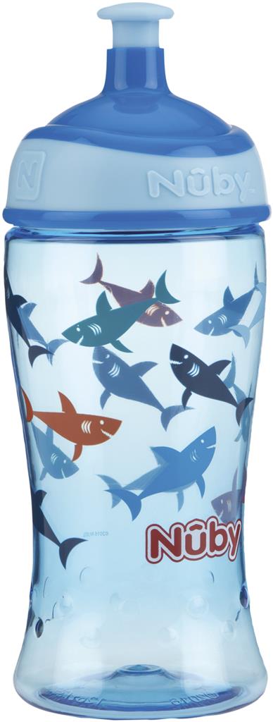 Bild på Nuby Sportflaska blå haj 360 ml , 1 st