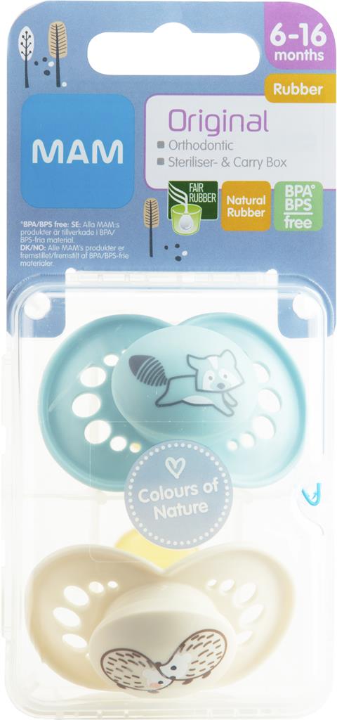Bild på MAM Original 6-16m Natural Rubber Blue, 2 st