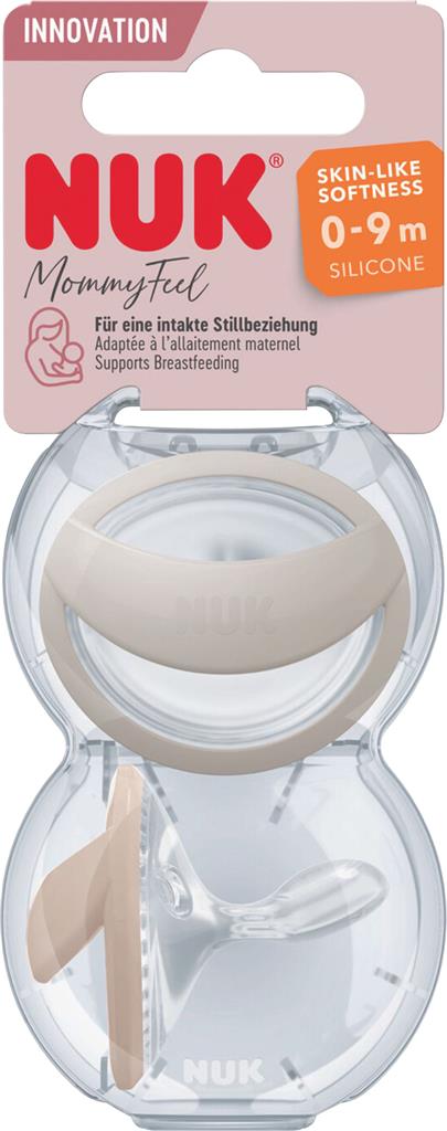 Bild på NUK MommyFeel Napp 0-9 mån Grå/Beige, 2 st