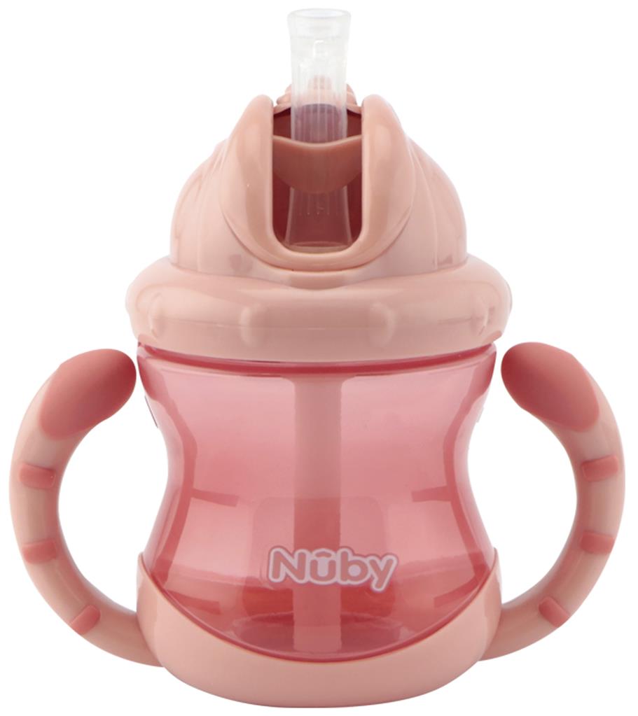 Bild på Nuby Mugg m sugrör 240 ml rosa, 1 st