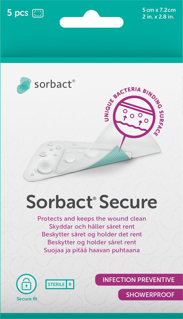Bild på Sorbact Secure plåster 5 x 7,2 cm, 5 st