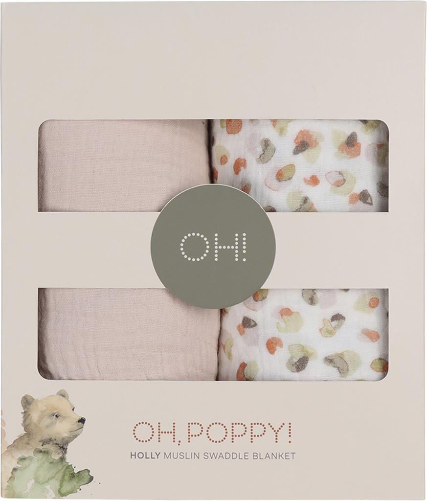 Bild på Oh, Poppy! HOLLY Babyfilt vanilj/ljusrosa, 2 st